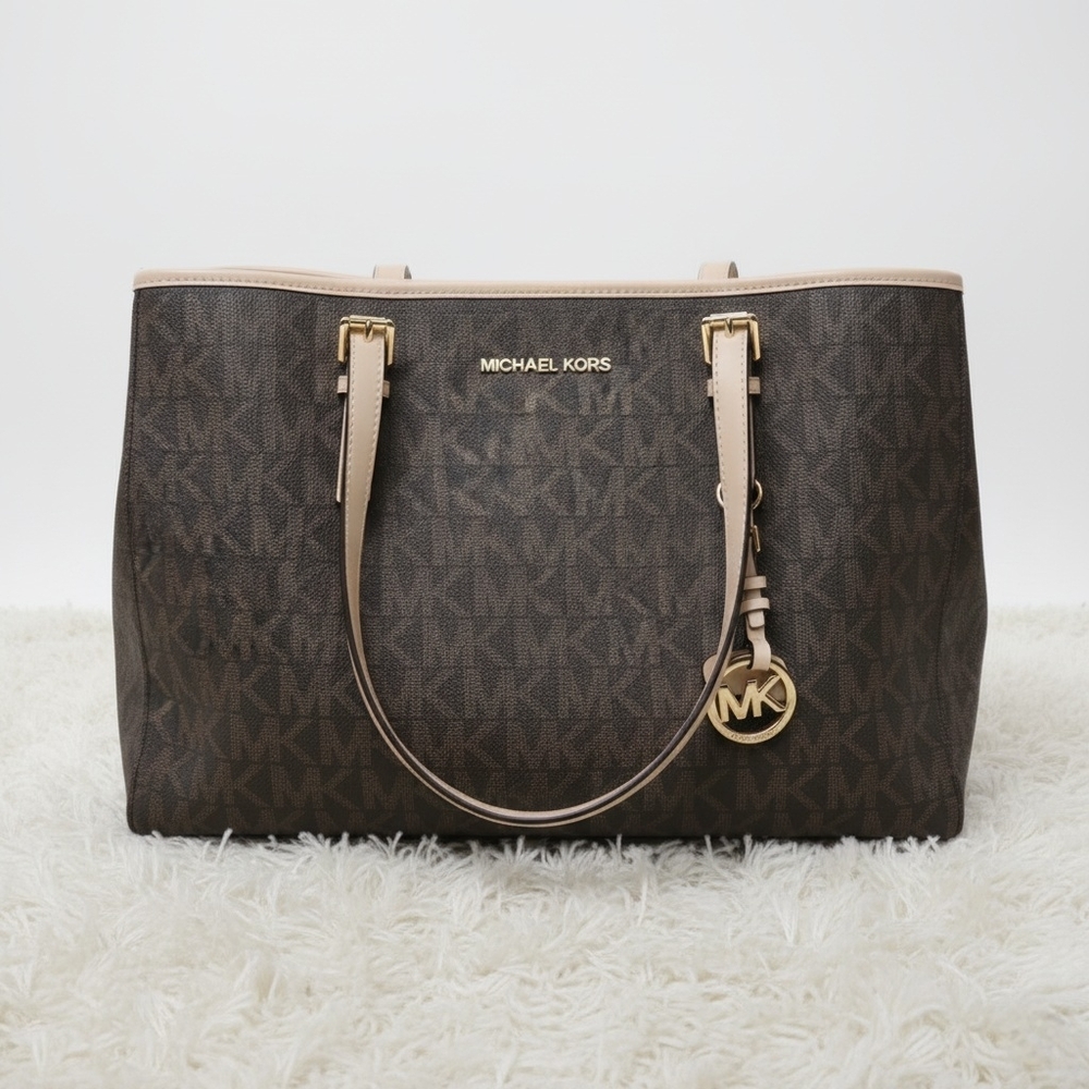 Michael Kors Brown and Tan Tote Bag